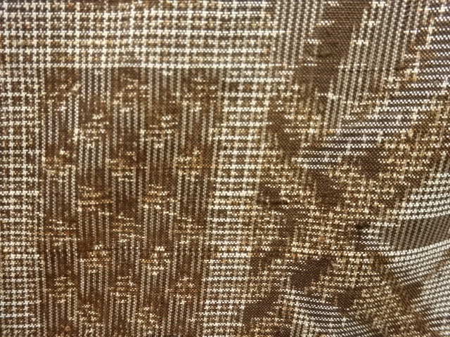 JAPANESE KIMONO / ANTIQUE KIMONO / SILK / DORO OSHIMA TSUMUGI / WOVEN FLORAL RHOMBUS